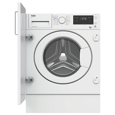 Beko WDIY854310 Integrated Washer Dryer 8kg Wash/5kg Dry Load, 1400rpm Spin, A Energy Rating, White Beko WDIY854310 Integrated Washer Dryer 8kg Wash/5kg Dry Load, 1400rpm Spin, A Energy Rating, White